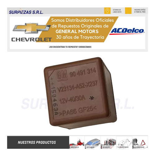 Relay Electro Marron Corsa Ii/meriva/montana Chevrolet Origi 1
