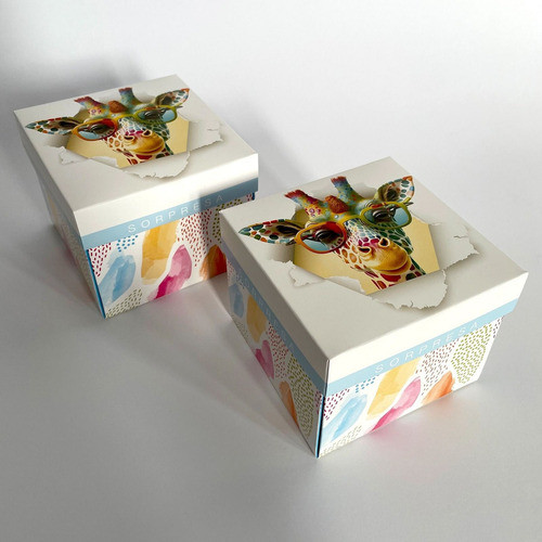 Caja Sorpresa Jirafa Día Del Niño 12x12x10 Cm X 10 Unidades 1
