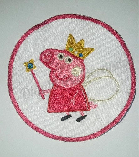 Peppa Pig Aplique Bordado Hada Circulo 10 Cm Escolar 0