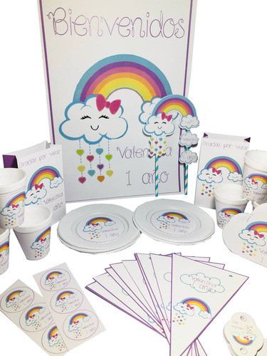 Cotillón Infantil Personalizado X 10 Nubes Y Arcoíris 0