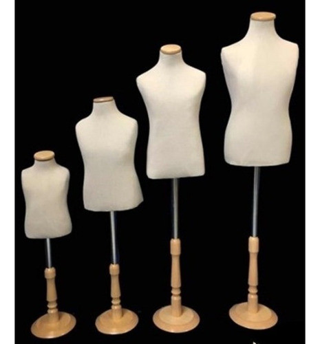 Maniquies Busto Modista Niños Base Madera Y Tapa 0
