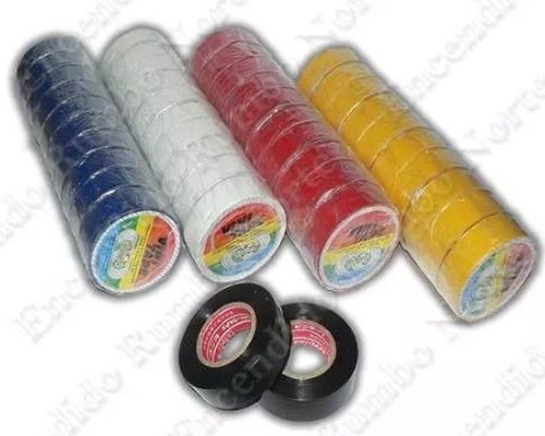 100 Rollos Cinta Aisladora Halogen  De 10 Mts Pvc 0