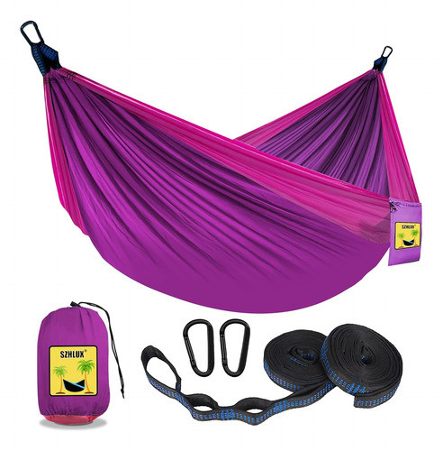 Hamaca Paraguaya De Camping 270x140cm Purpura/rosa - Medium 0
