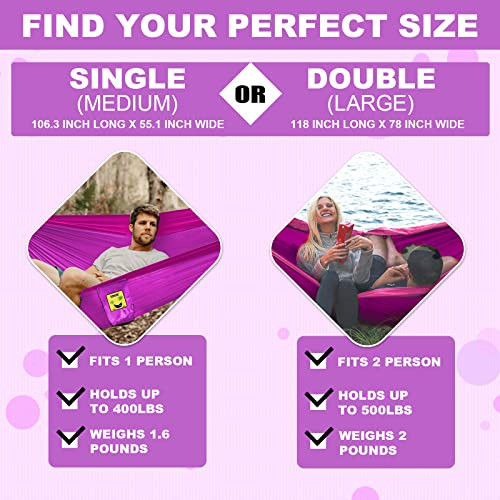 Hamaca Paraguaya De Camping 270x140cm Purpura/rosa - Medium 1