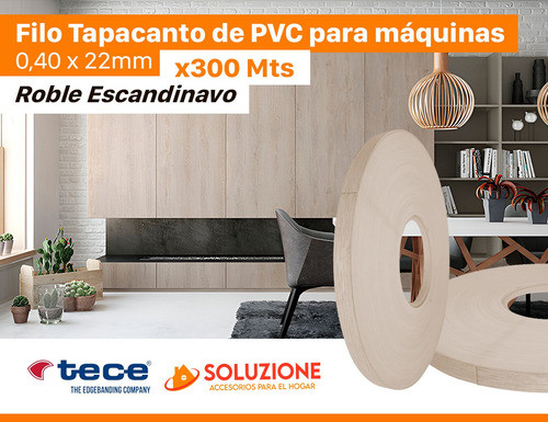Tapacanto Pvc Filo Roble Escandinavo 22mm X 300mts P Máquina 1