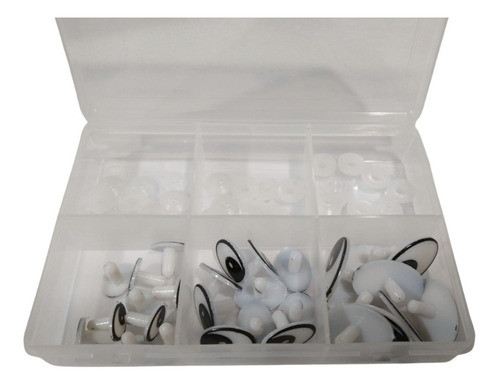 Ojos De Seguridad Ovalados Blanco Y Negro Kit X30u Amigurumi 1