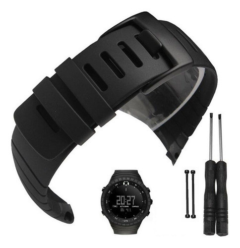 Correa De Reloj De Goma Compatible Con Suunto Core All Black 0