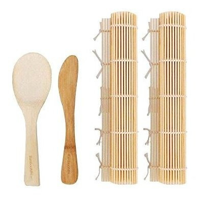Bamboomn Sushi Rolling Kit 2 X Rolling Esteras De Bambu 1 X 1