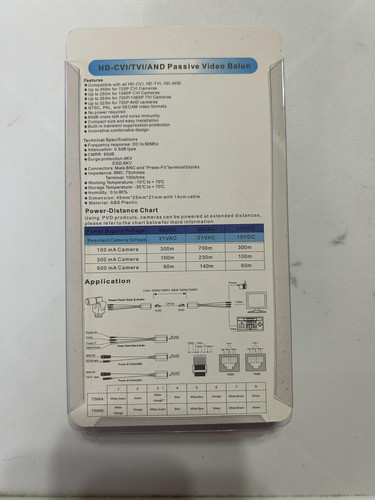 4 Pares De  Balun Adaptador Bnc Utp Video Aliment Cctv Rj45 1