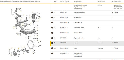 Soporte Delantero De Motor Vw Gol G1 Saveiro G1 1.6 Cht 1