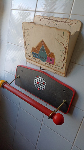 Portarrollo Cocina Pared -  Gaveta Madera  * Guarda Papeles 0