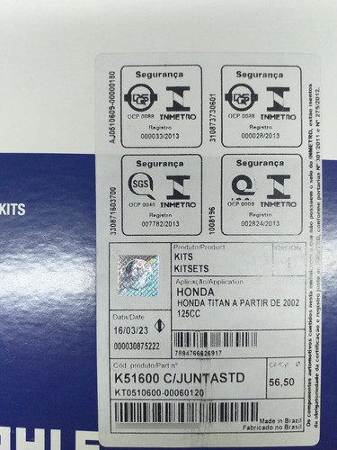 Kit Cilindro Con Piston Mahle Honda Cg Titan Fan Bross Rpm 1