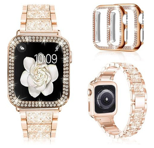 Correa Para Reloj Apple Watch Metalica Rosa Dorado 41mm. 0