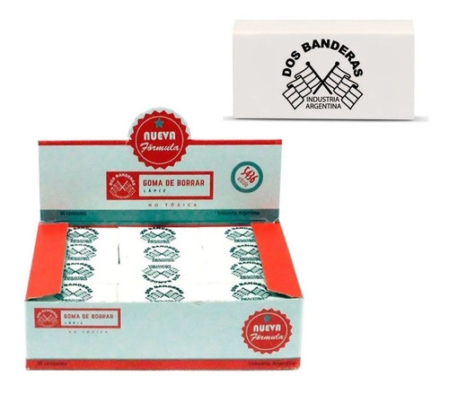 Goma De Borrar Lápiz Dos Banderas Art 5436 Caja X 36 Unds 0