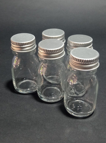 Frasco Vidrio 30ml Incoloro Con Tapa De Metal Pack X 10u 0