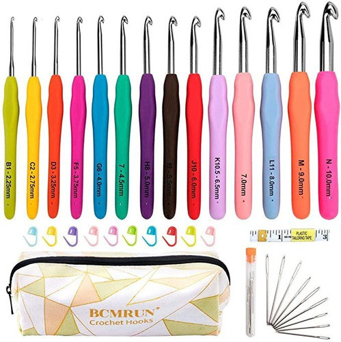 Set Agujas Al Crochet Extra Largas Bcmrun 14 Uni De 2 A 10mm 0