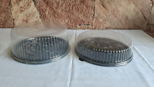 Tortera Plástica Descartable Con Tapa Cristal 32 Alta (5 U.) 1