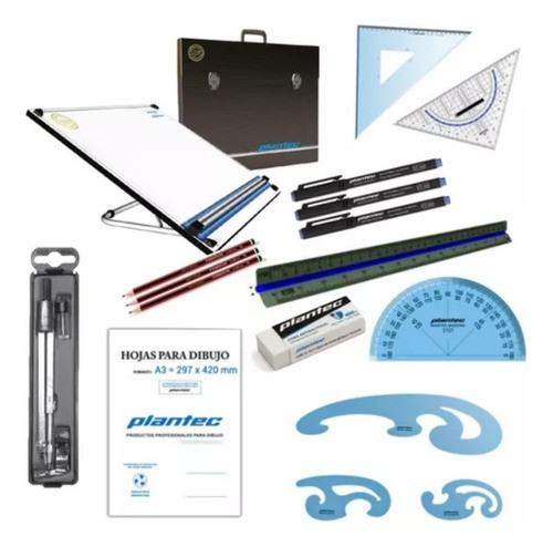 Kit Premium Tablero 50x60 Plantec Dibujo Tecnico 26 Articulo 0