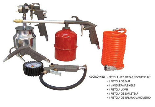 Kit De Accesorios 5 Piezas Para Compresor Código 1683 1