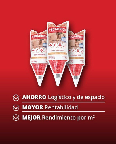 Adhesivo Para Ladrillos Y Bloques Pegabrick Manga X 3 Kg 1