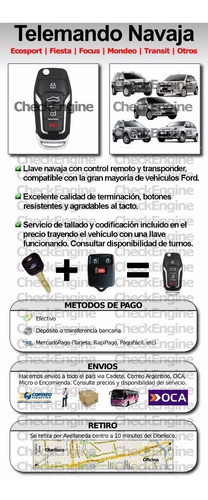 Copia Llave Codificada Navaja Ford Ecosport Fiesta Focus Ka 1