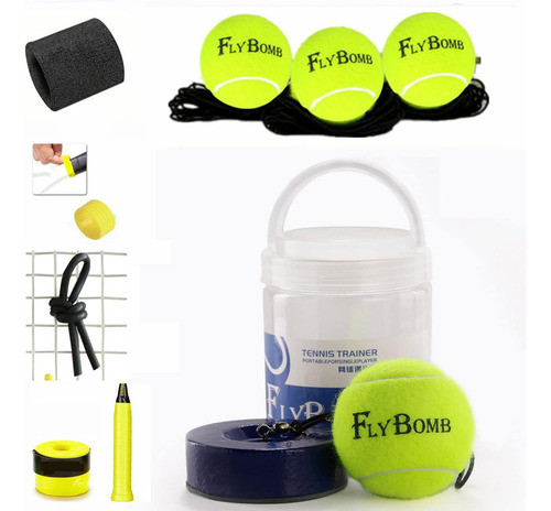 Kit De Tenis Portátil Para Principiantes Con 3 Pelotas 0
