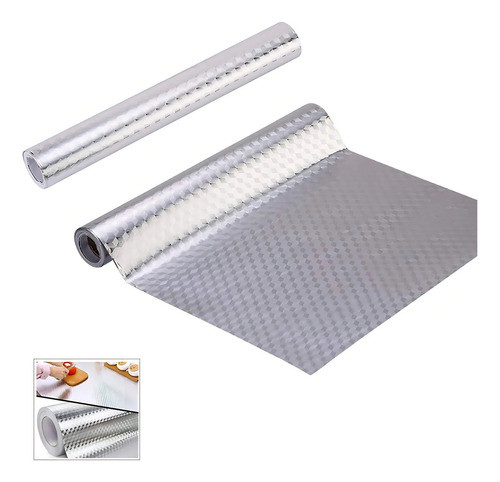 Papel Aluminio Adhesivo Pared Cocina Resiste Calor 0.6x6m C2 1