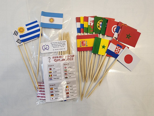 Pinchos 15cm 32 Banderas 5x3.5 Países Del Mundial Qatar 2022 1