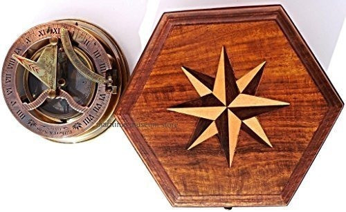 Compas De Reloj De Sol De Laton Macizo Steampunk Mah En Ca 1