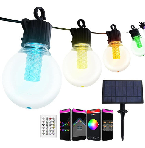 Zerouno 50ft Smart String Lights Outdoor, Rbgw / App & Remot 0