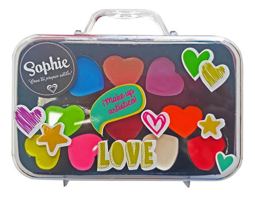 Valija Maquillaje Infantil Make Up Brillo Sombras Sophie 0