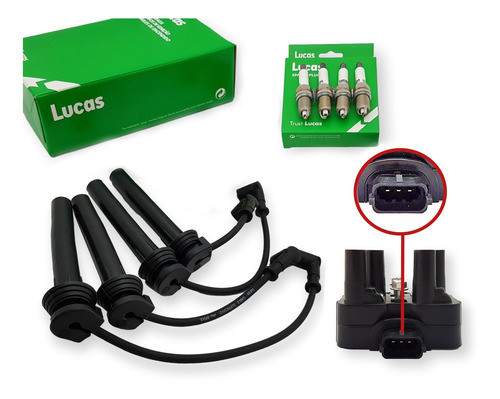 Kit Cables+bujias+bobina Fiat Strada 13/ 1.6 16v E.torq Cuot 0