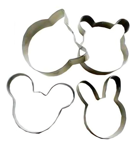 Set Moldes Cortantes X4 De Acero Galletita Formas Animaes 1