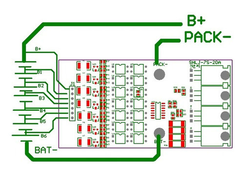 Bms 7s Modulo De Carga Y Balanceo 18650 20a - Unoelectro 1