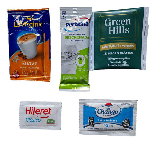 10 Kits Desayuno Café Leche En Polvo Té Edulcorante Azúcar 0
