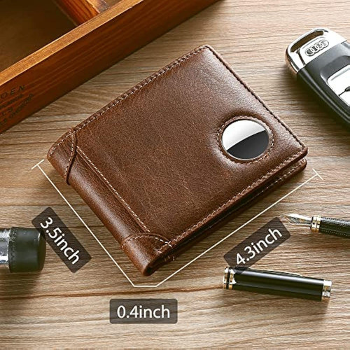 Swallowmall Air Tag - Billetera Plegable De Piel 1