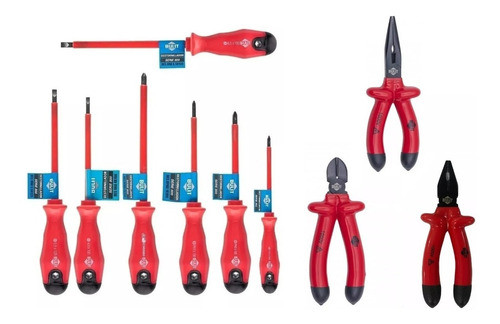 Kit De 7 Destornillador Aislado +  3 Pinza 1000 V  Bulit 0