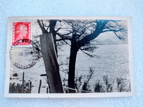 Postal Del Lago Nahuel Huapi Bariloche Con Sello Eva Perón 0