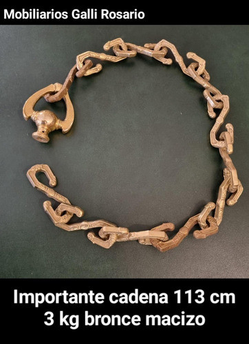 Antigua Cadena Araña Bronce Macizo 113 Cm 3 Kg Impecable 0