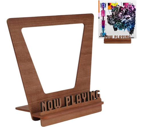 Soporte De Madera Retro 3d Para Discos De Vinilo 0