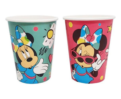 Vasos Minnie X 10 U.  Cotillon Juanalalo Cumpleaños Festejos 0