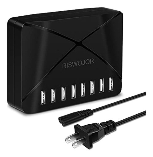 Estación De Carga Usb Múltiple Riswojor 40 W, 8 Puertos, Con 0