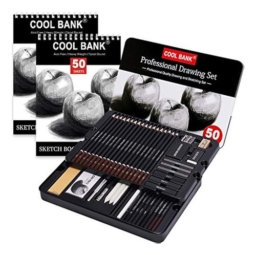 Juego De Dibujo Profesional De 52 Piezas Con Bloc De Dibujo 0