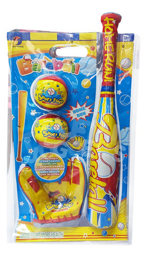 Juego De Beisbol Juguete Bate + Guante + 2 Pelotas 0
