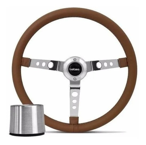 Volante Deportivo Big Block Lotse Marron Vw Fusca Brasilia 0