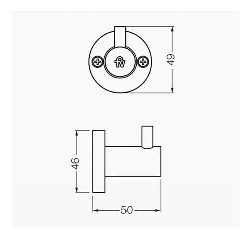 Percha Simple Arizona Fv 166/b1 Accesorio Baño Metal Cromo 1