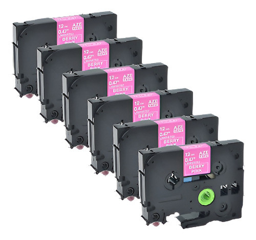 6 Blanco De Pk En La Baya Rosa Tze-mqp35 12mm Etiqueta Cinta 0