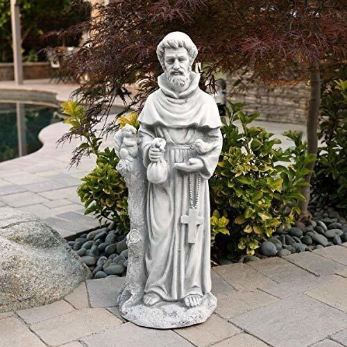 St Alpino Estatua De Francis Stone Garden, Gris, 31 Pulgadas 1