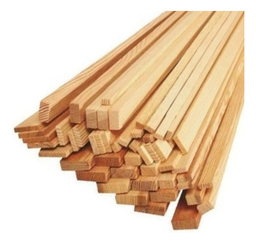 50 Varillas Madera Pino Rectangulares 1x8mm Oferta Promo 0