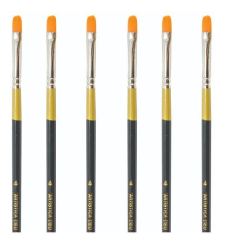 6 Pincel Lengua Gato Nº4 Pelo Sintetico S150 Toray Ad 0